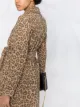 Twin-Set leopard print belted coat