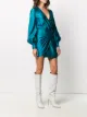 Amen metallic wrap mini dress
