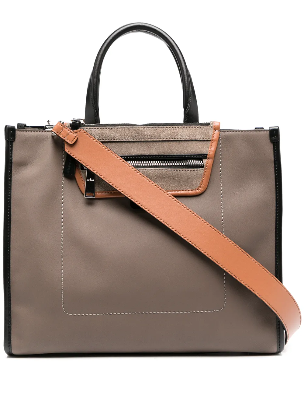 

Hogan top-handle leather tote bag - Brown