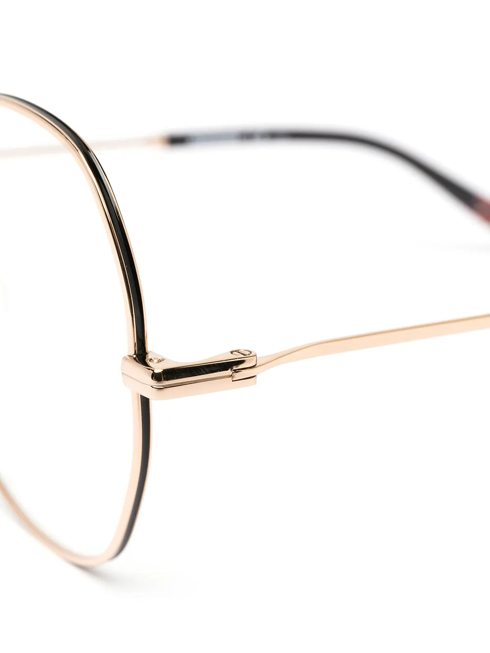  Missoni Eyewear Oversized Round Frame Glasses - Gold 