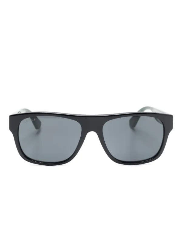 Gucci Eyewear ロゴエングレーブ サングラス | ブラック | FARFETCH JP