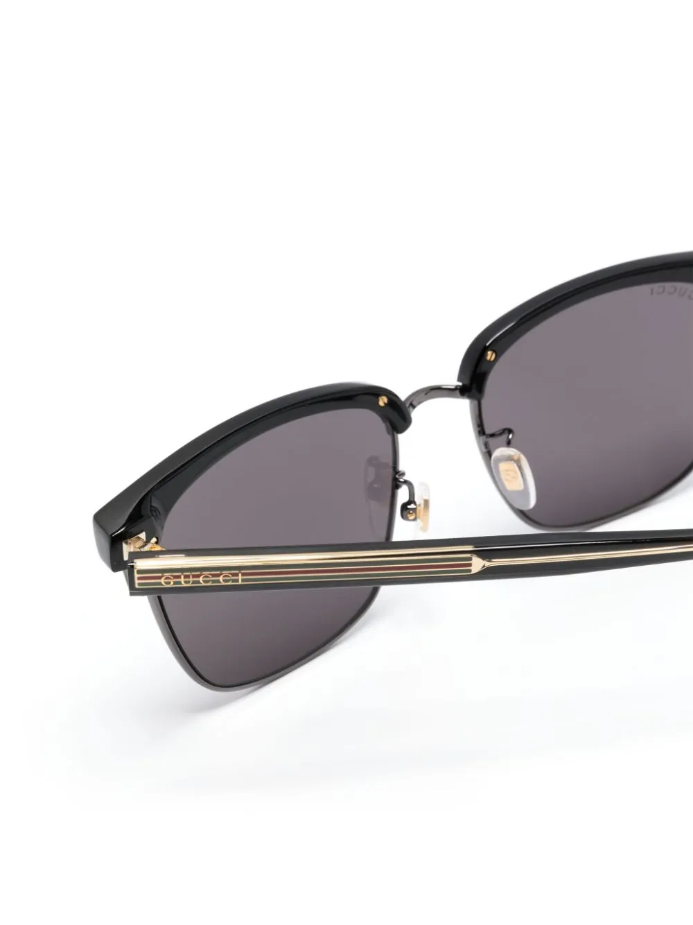 Gucci Eyewear zonnebril met rechthoekig metalen montuur Zwart
