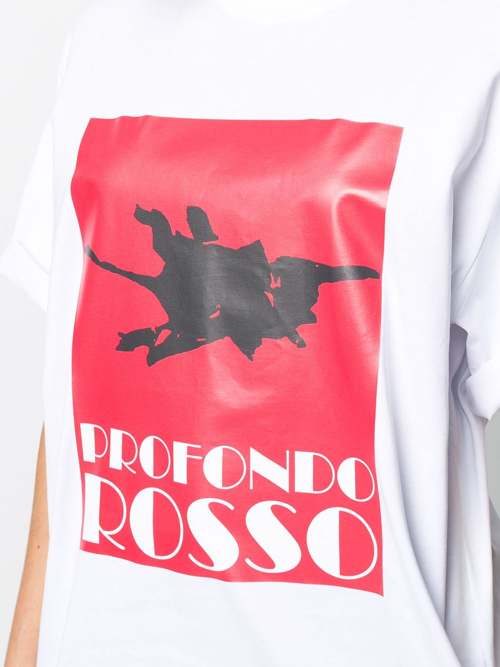 Shop Msgm Profondo Rossa Print T-shirt In White