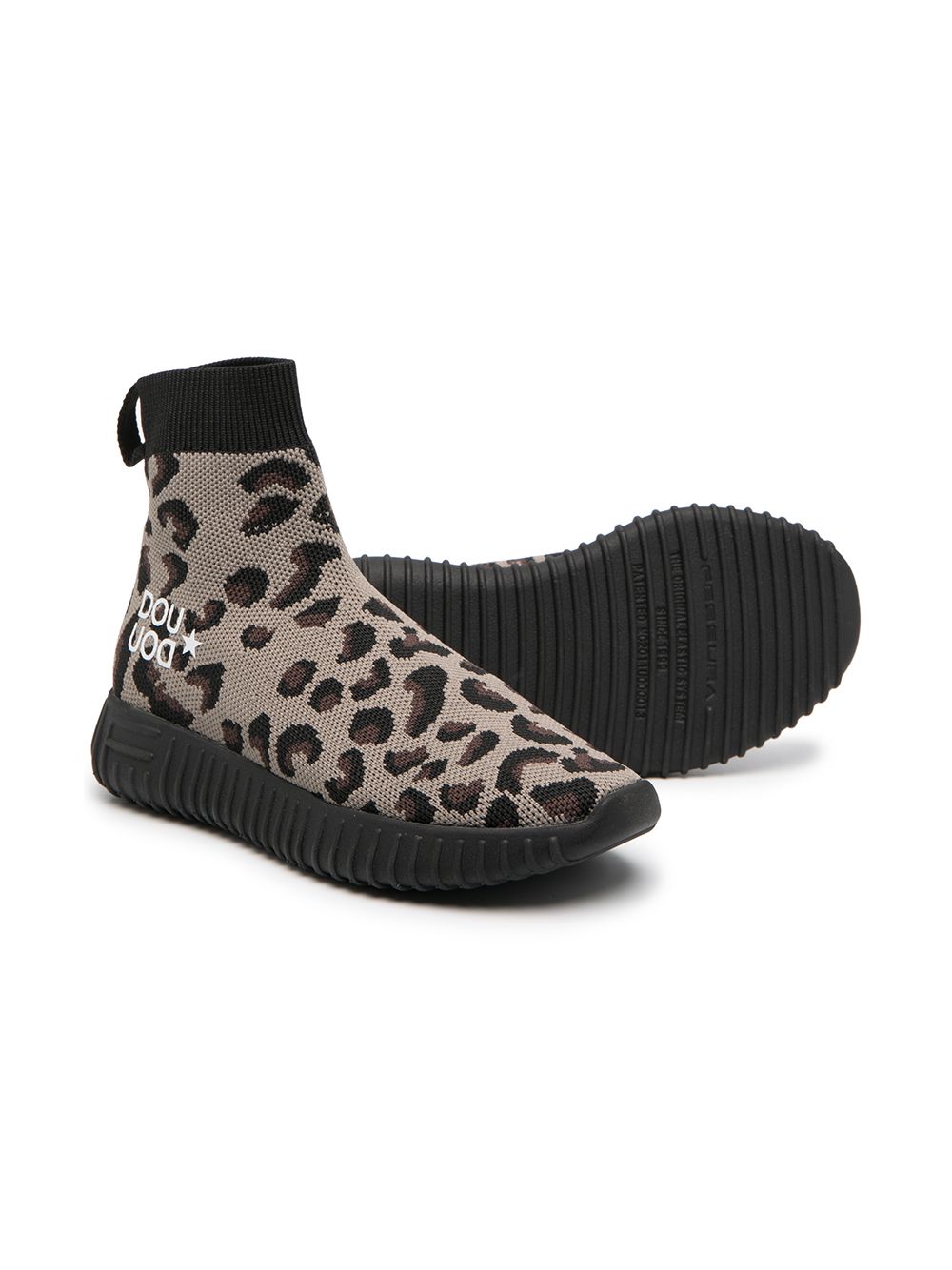 фото Douuod kids кроссовки-носки с леопардовым принтом