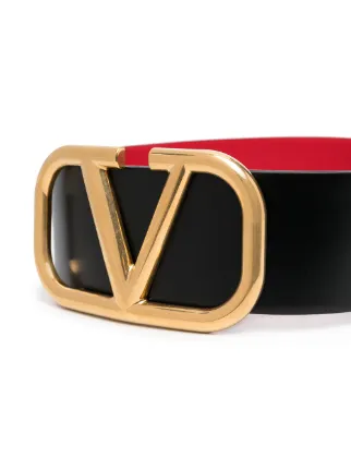 VLOGO Signature buckle leather belt展示图