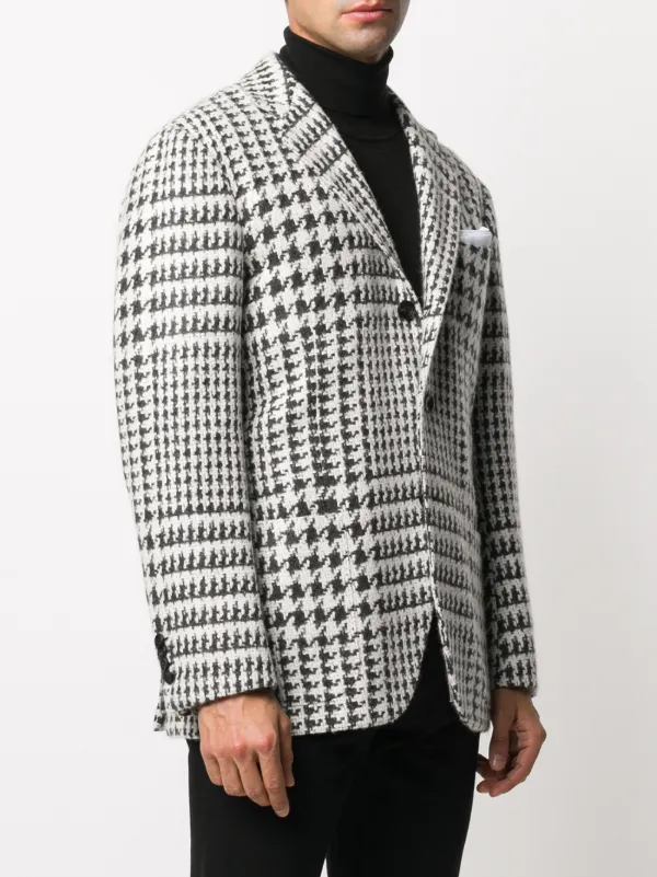 Kiton houndstooth cashmere-blend blazer 