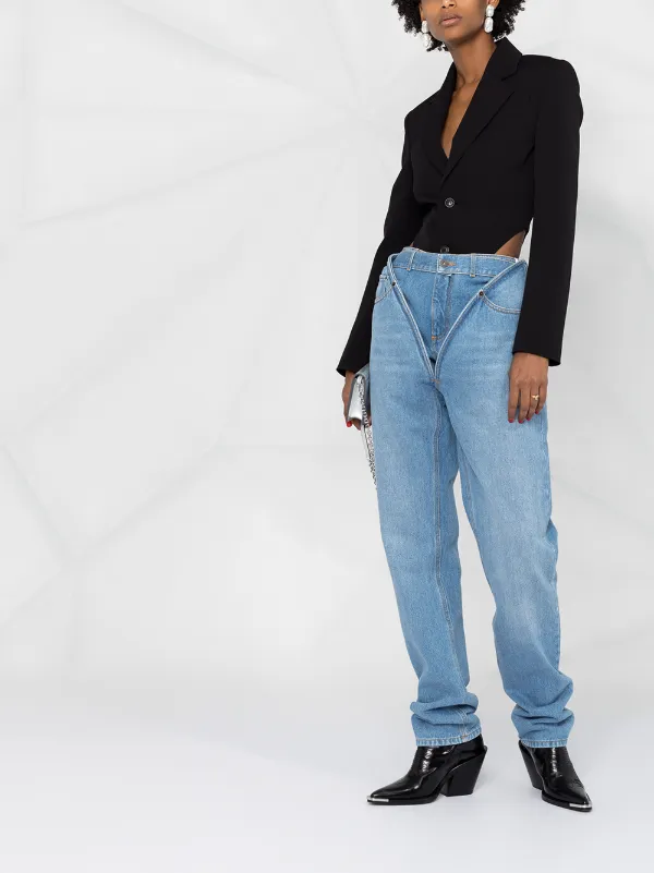 v cut jeans