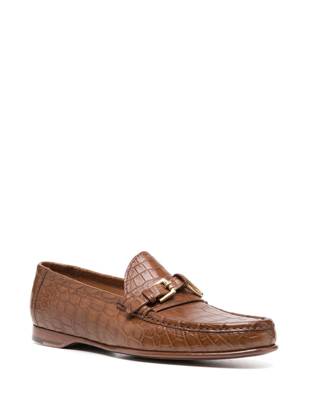 фото Ralph lauren caiden crocodile-effect loafers