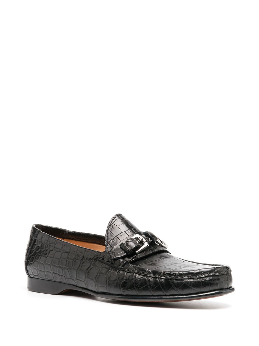 фото Ralph lauren purple label caiden crocodile-effect loafers