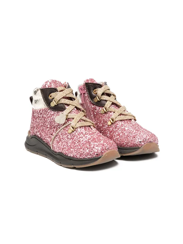 glitter lace up boots