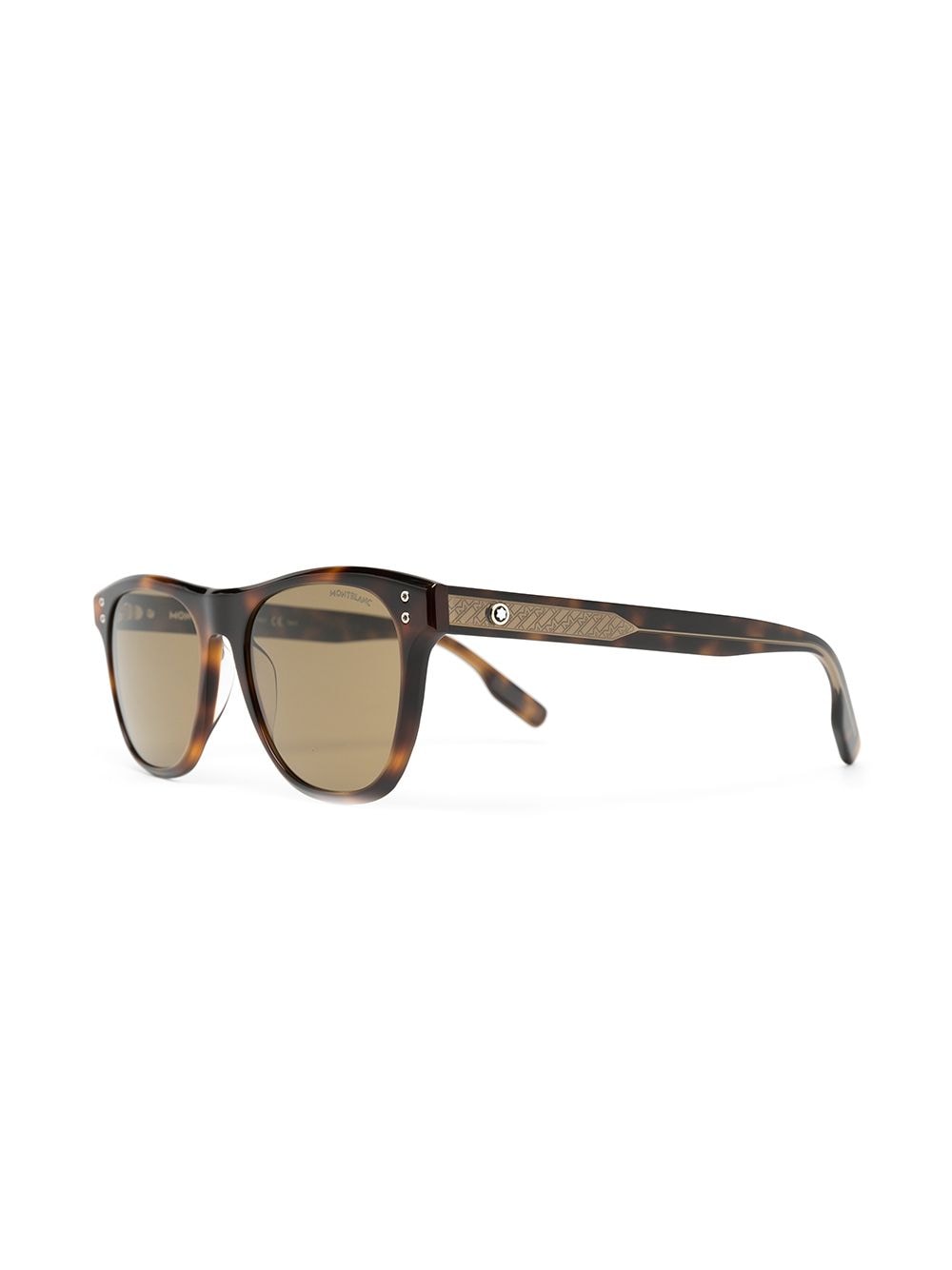 montblanc round-frame sunglasses - brown