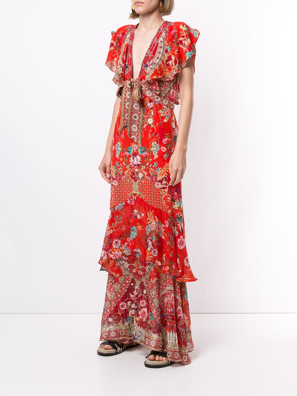 Camilla floral-print Tiered Dress - Farfetch