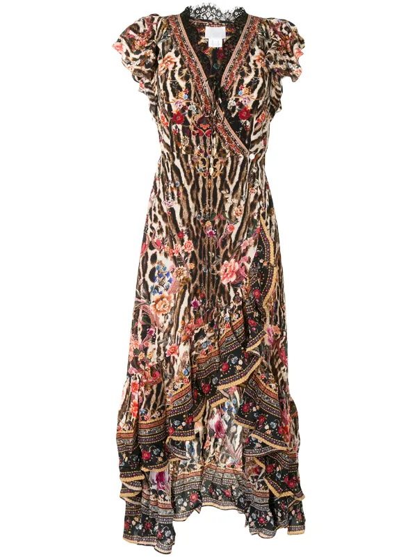 frilly wrap dress