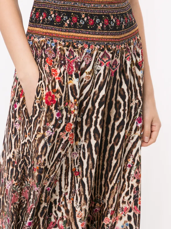 Camilla Shirred Waist wide-leg Trousers 