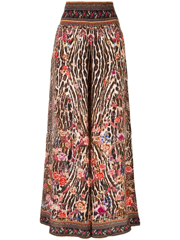 Camilla Shirred Waist wide-leg Trousers 