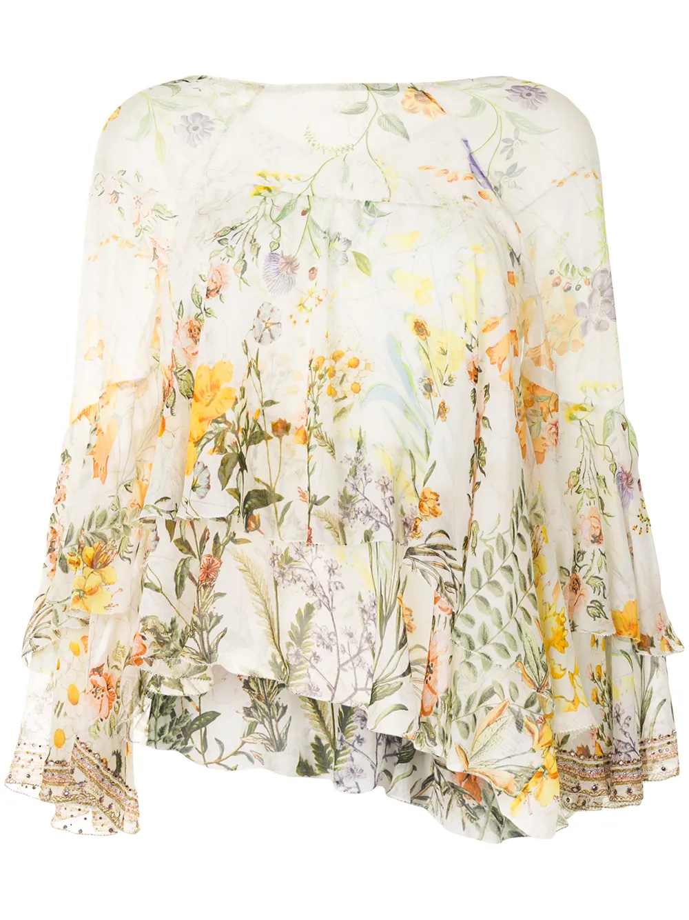 blouse évasée à design superposé