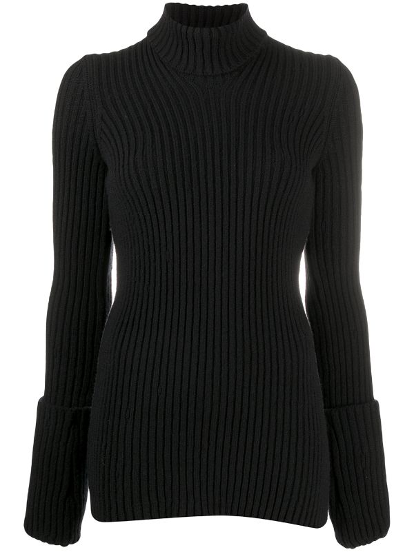 rib knit roll neck jumper