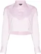 Image 1 of HommeGirls cropped frayed-detail shirt