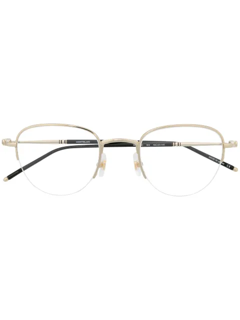 Montblanc half-rim round frame glasses