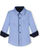 Image 1 of Lapin House plaid-trim long-sleeved shirt