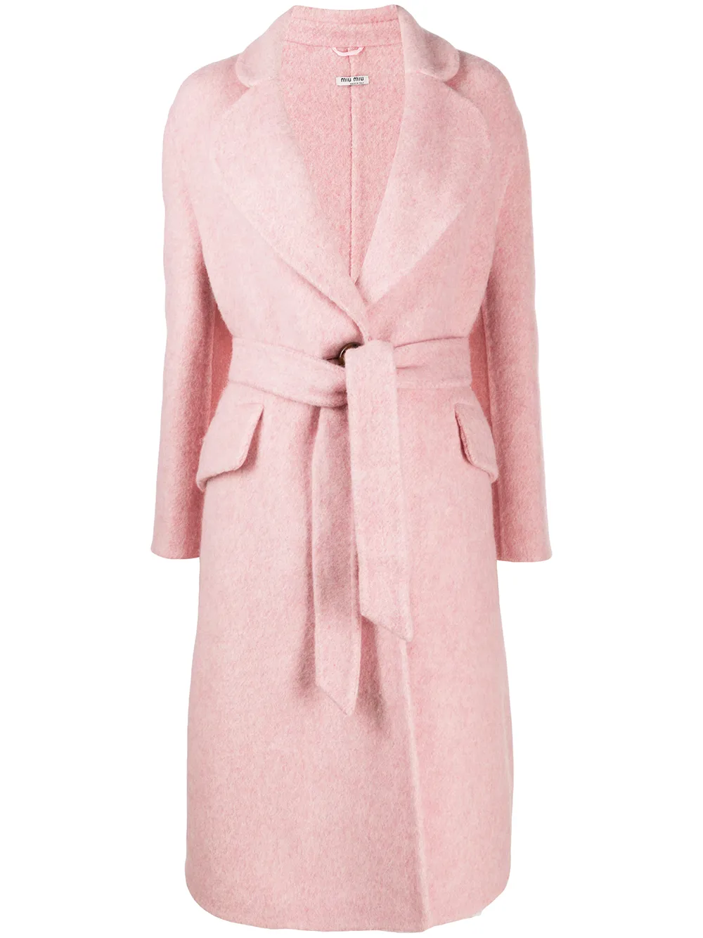 manteau texturé à taille ceinturée