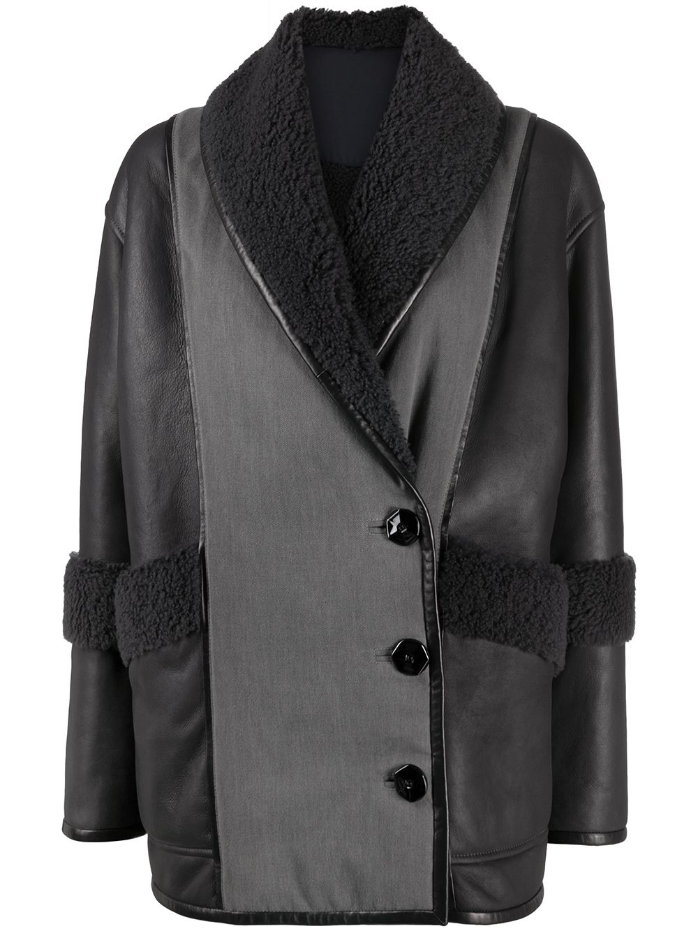 фото Drome однобортное пальто с контрастными вставками