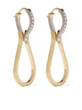 hum 18kt white and yellow gold diamond drop earrings