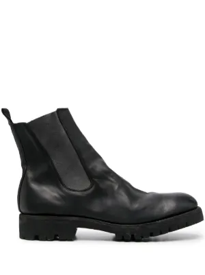Yohji Yamamoto プリーツ レザーブーツ | ブラック | FARFETCH JP