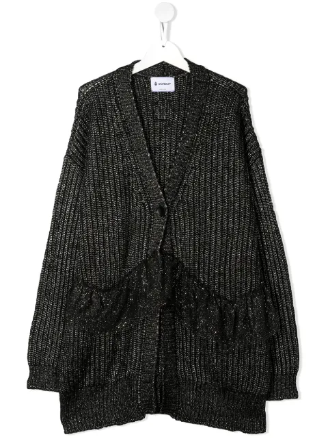 Dondup Kids كارديغان طويل منسوج بحياكة مضلعة
