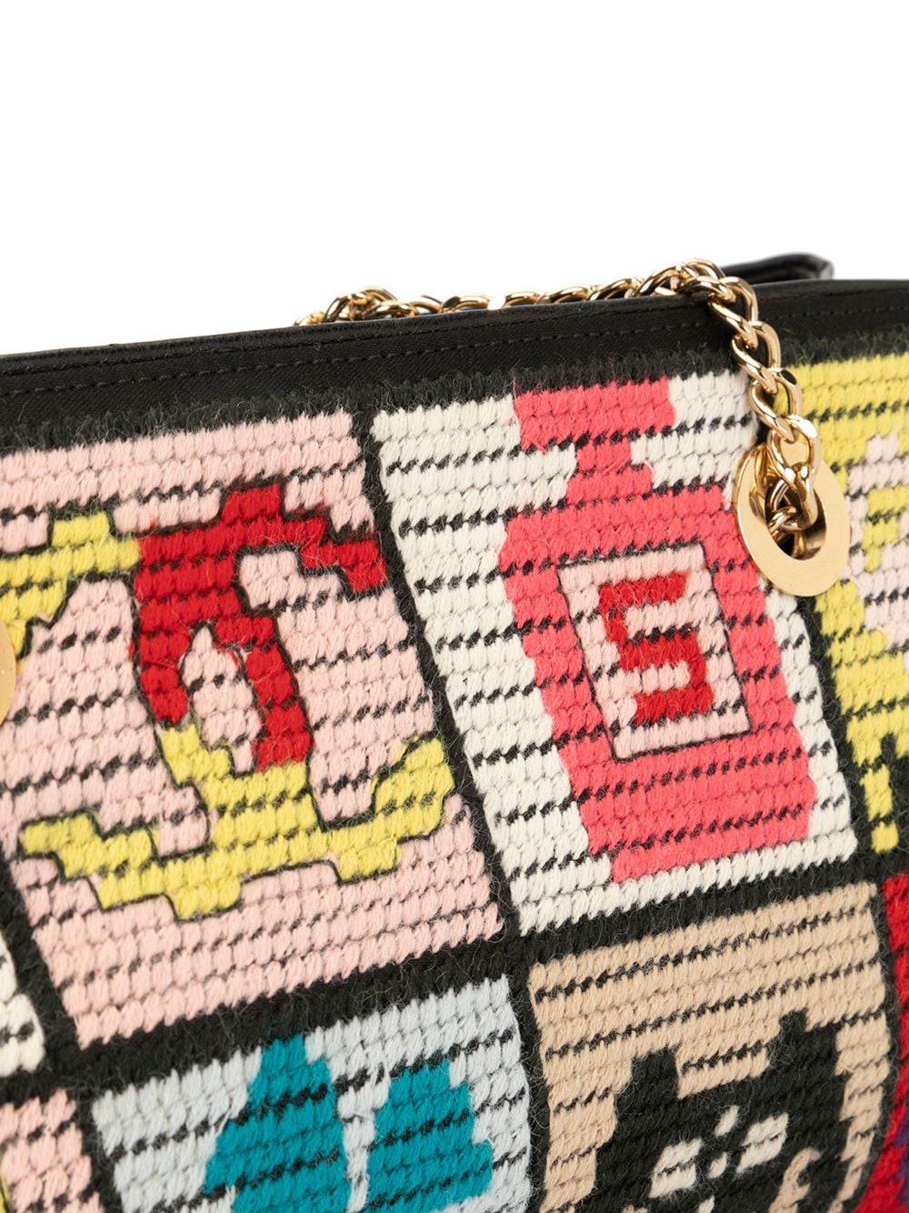 Chanel Multicolor Wool Precious Symbols Needle Point Bag