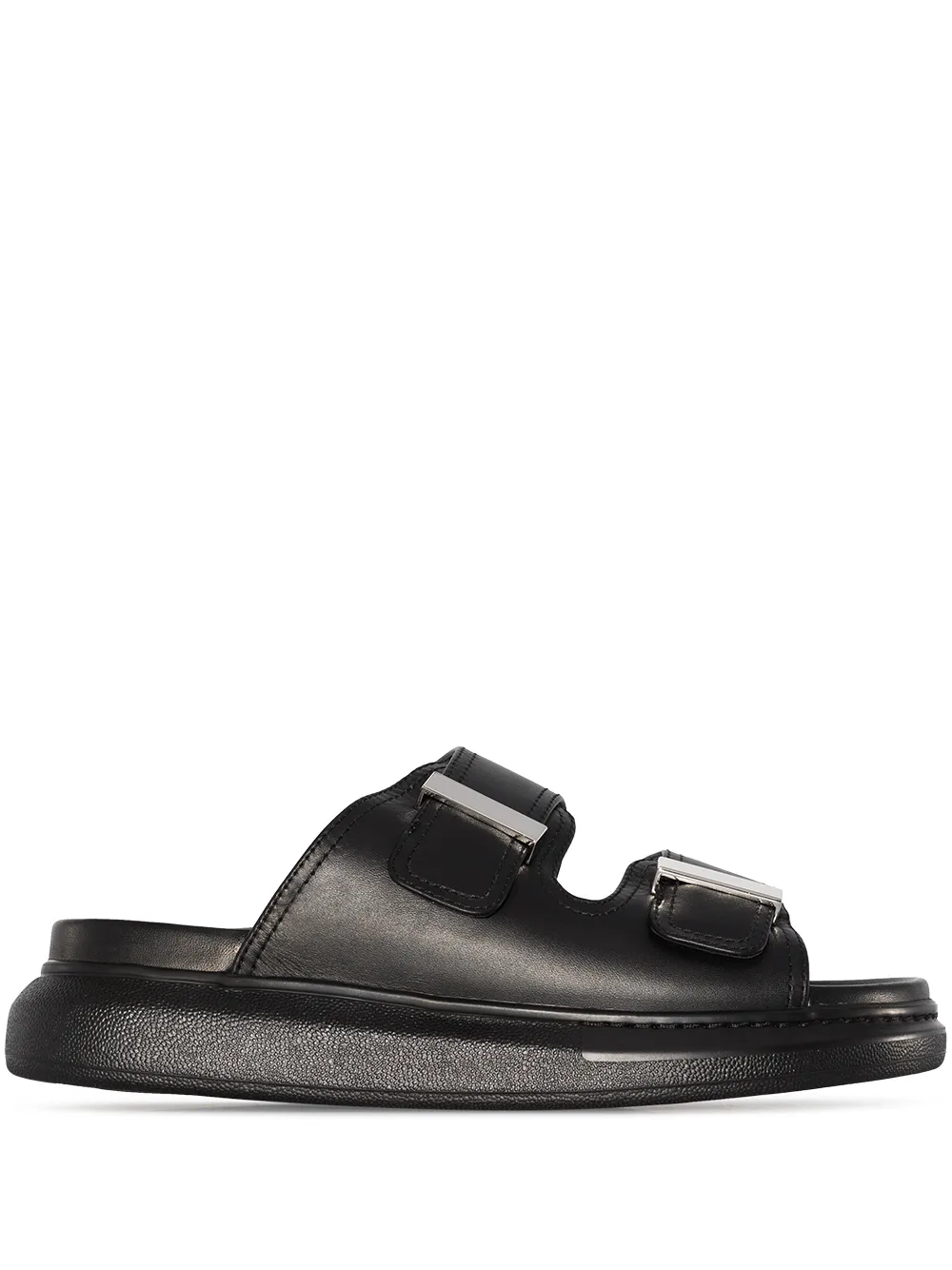 Alexander Mcqueen Hybrid Leather Sandals In Black