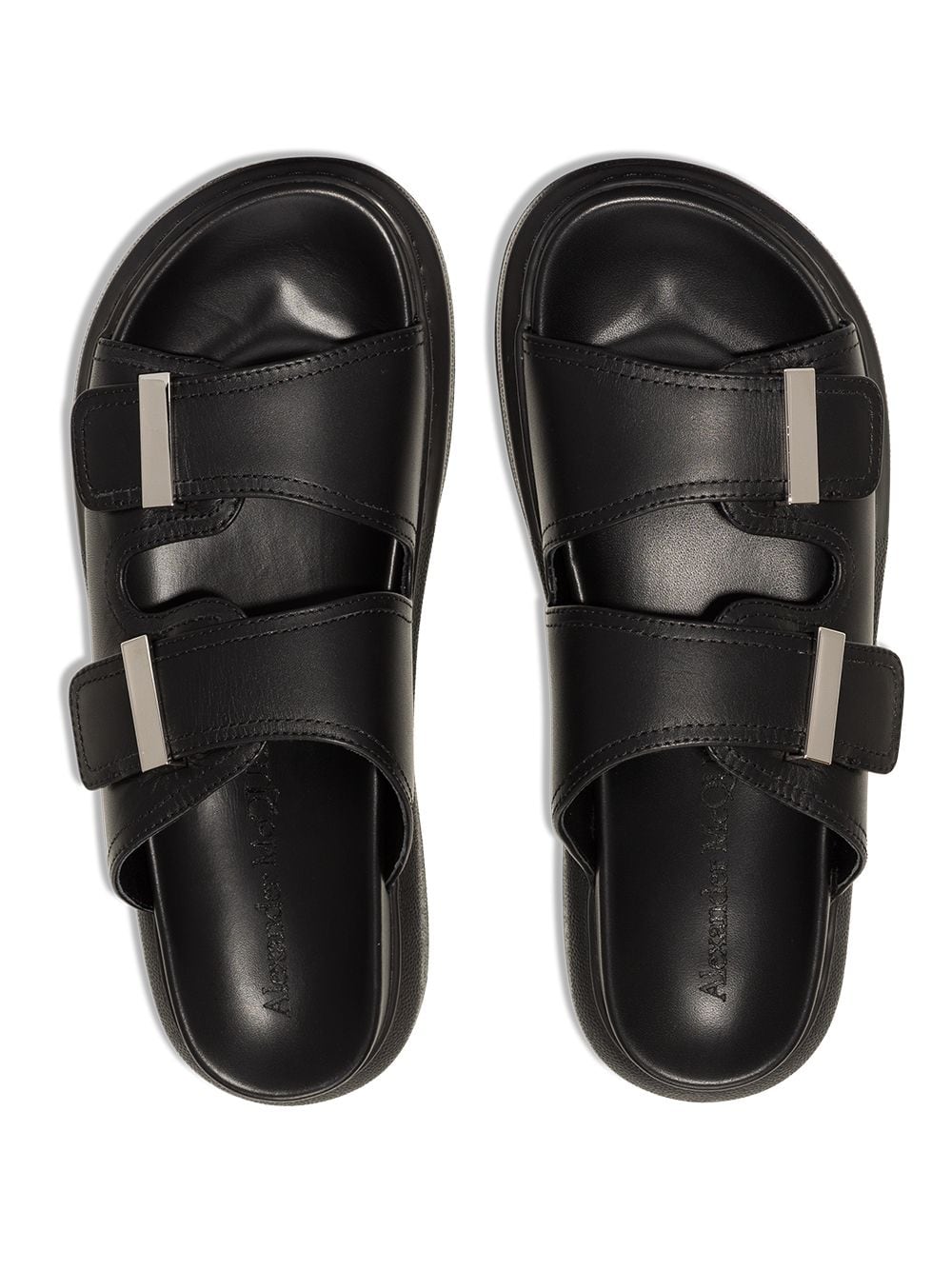 Shop Alexander Mcqueen Hybrid Leather Sandals In Black