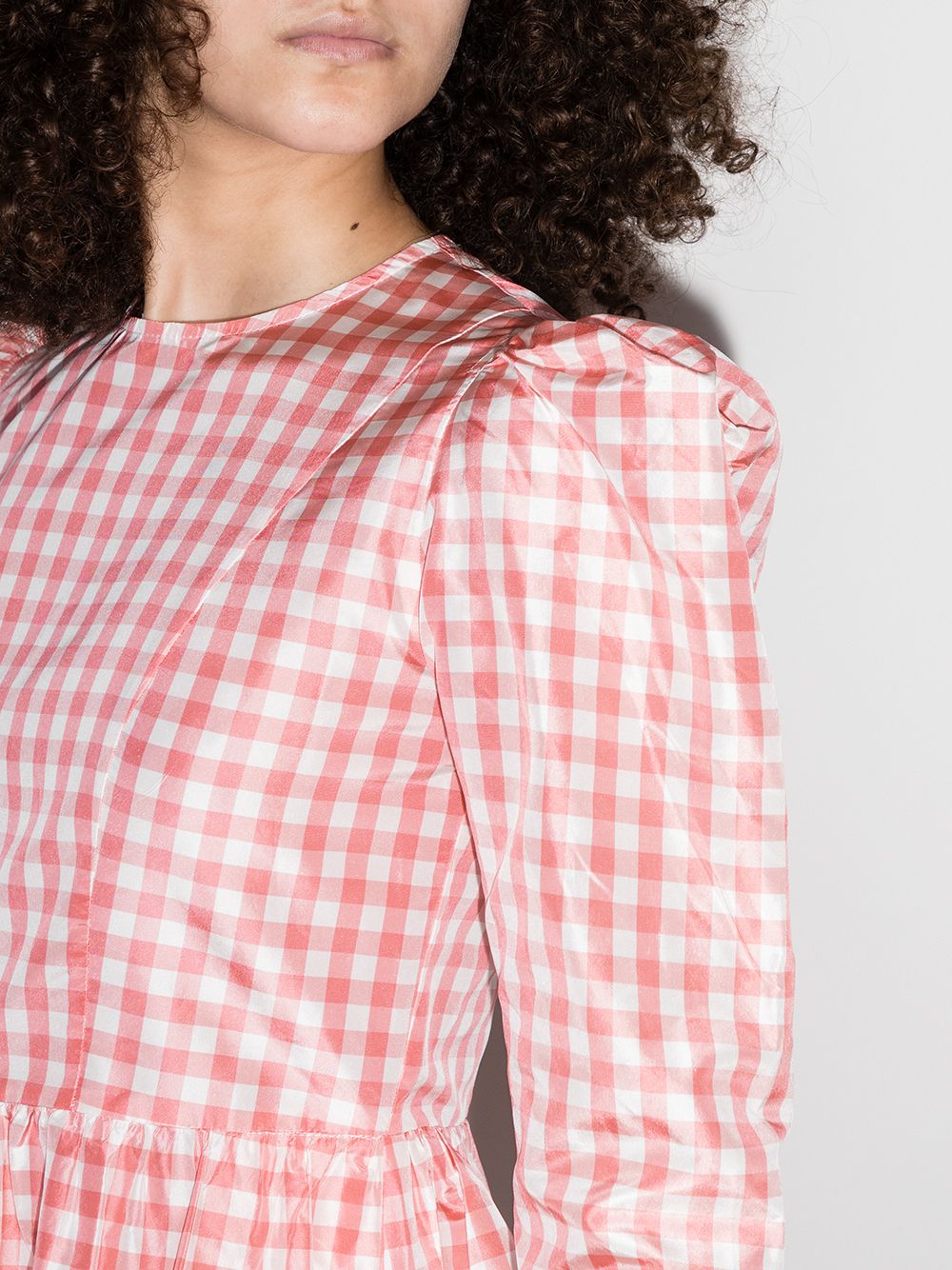 фото Batsheva gingham-checks silk minidress