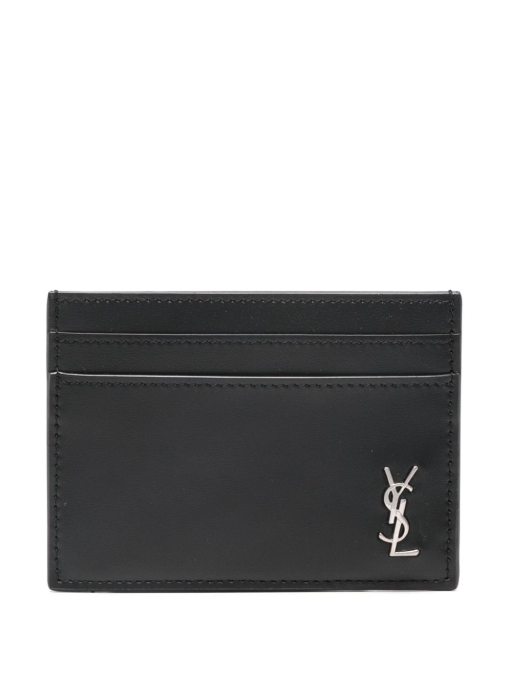 Saint Laurent Cassandre-plaque card holder - Black