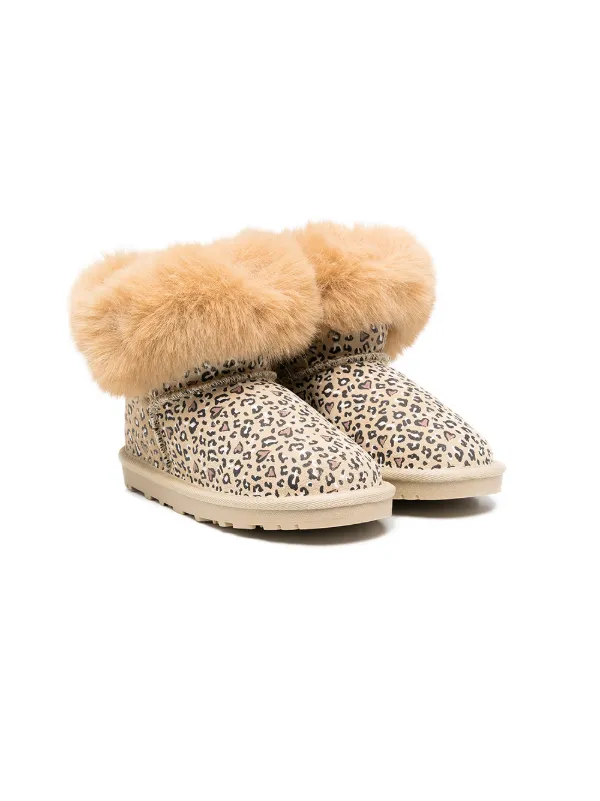 leopard print fur boots