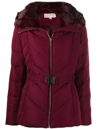 michael kors red fur jacket