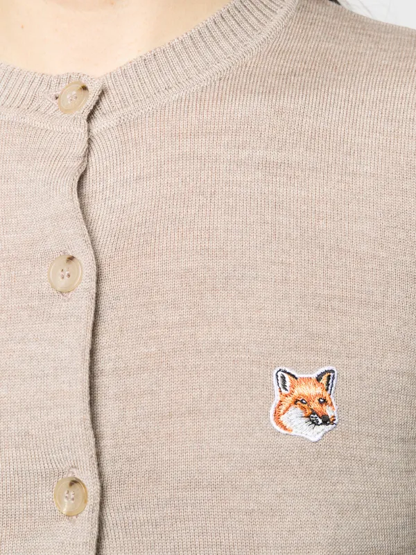 maison kitsune fox head cardigan
