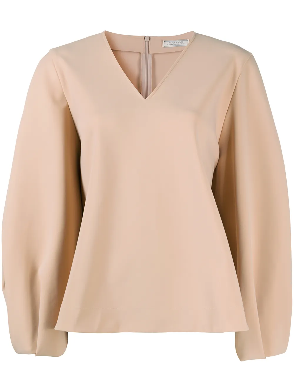 

Nina Ricci flared v-neck blouse - Neutrals