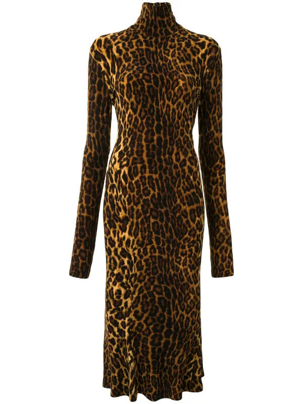 norma kamali leopard dress