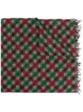 Destin Ginga checked knitted scarf - Green