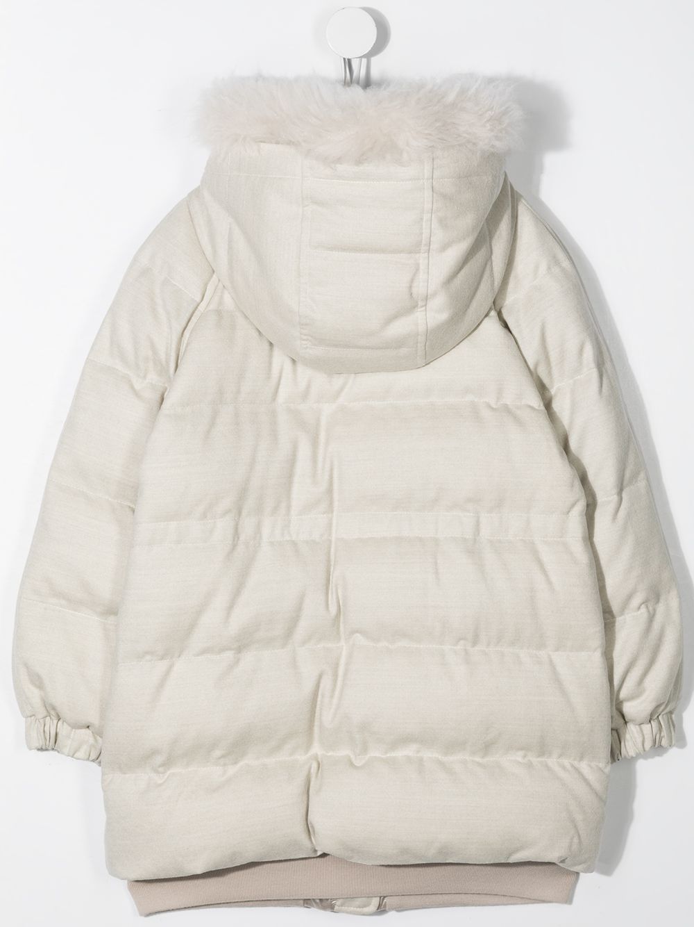Image 2 of Brunello Cucinelli Kids padded jacket with faux fur trim