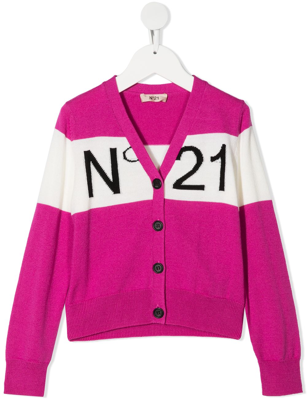 фото Nº21 kids intarsia knit logo cardigan