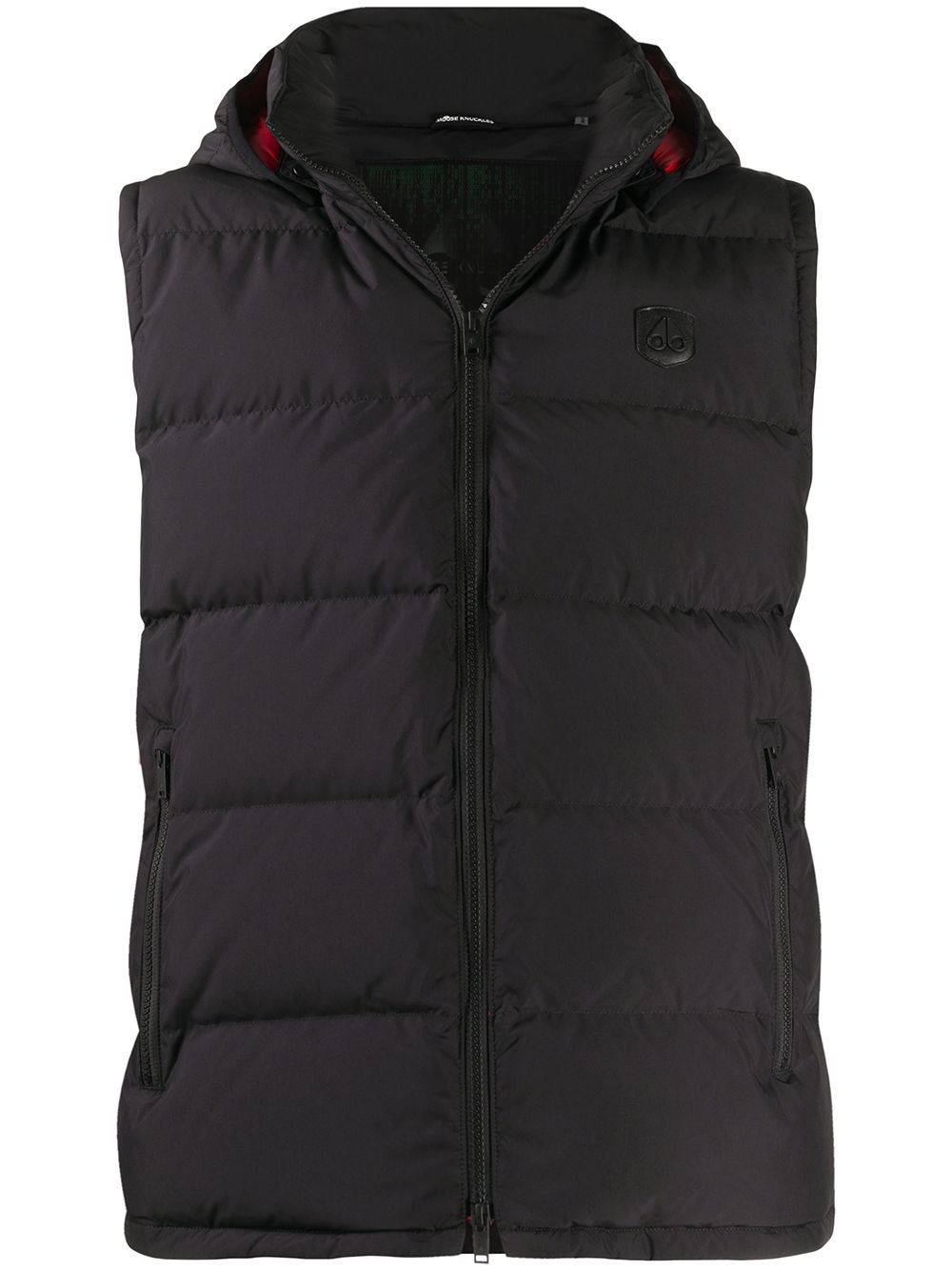 Moose Knuckles Hooded Padded Gilet In Black