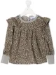 Image 1 of Monnalisa long-sleeved leopard print blouse