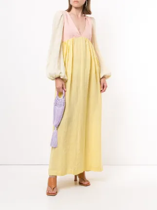 Carolyn long-sleeve linen maxi dress展示图