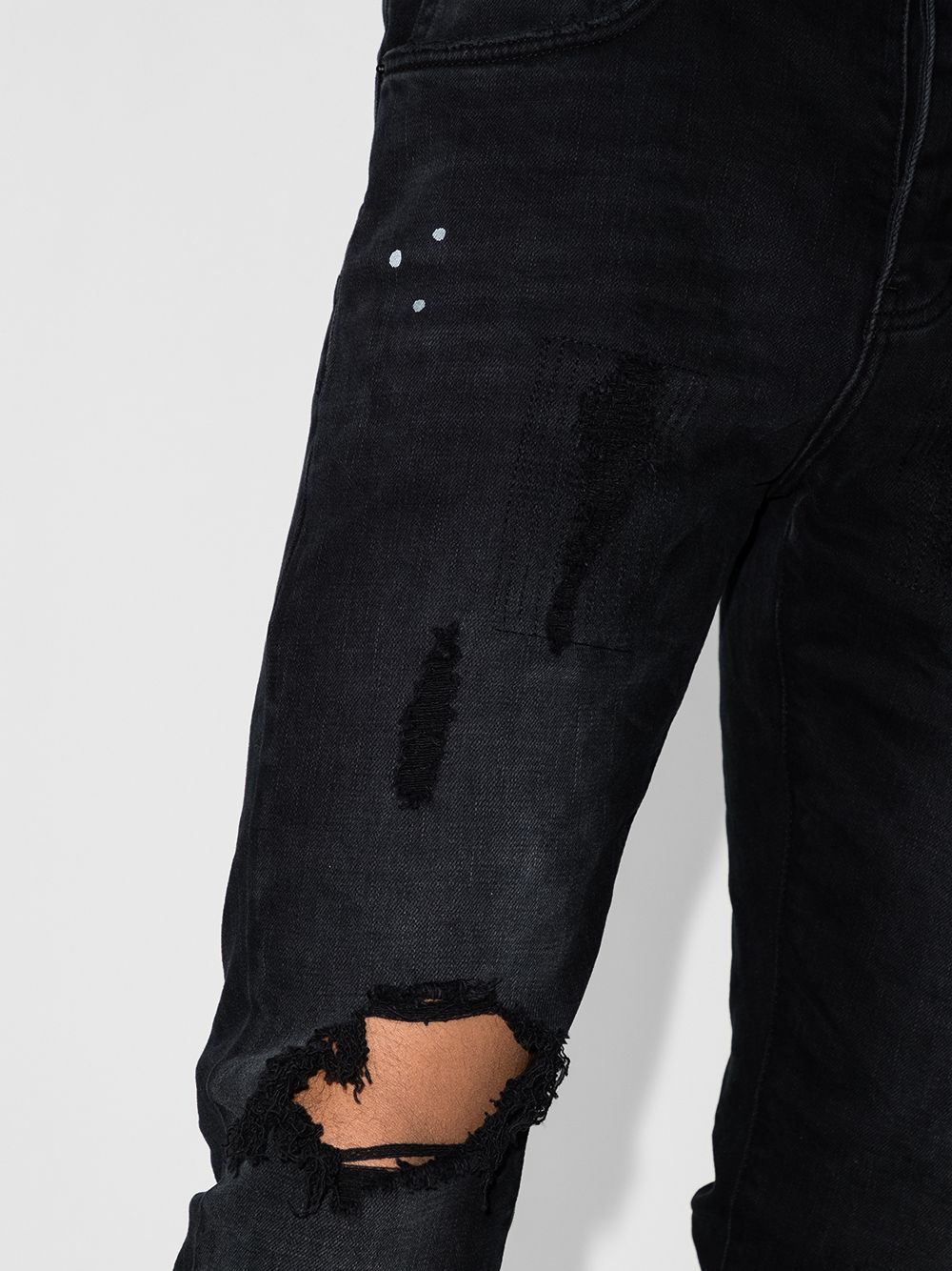 Shop Purple Brand Ripped Detail Jeans In Black