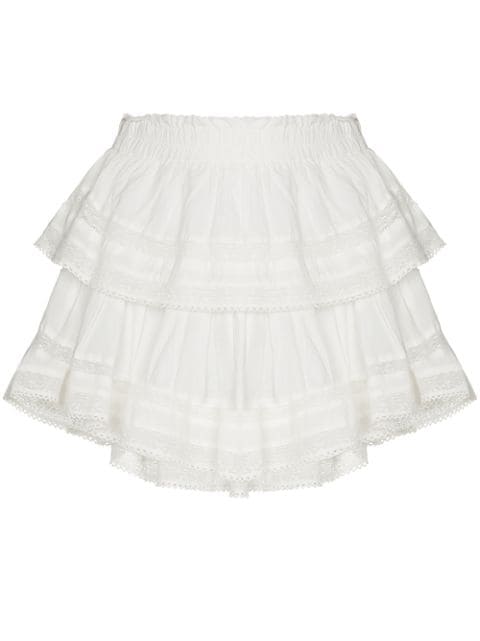 LoveShackFancy lace-trim cotton miniskirt