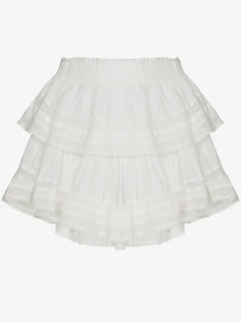 LoveShackFancy lace-trim cotton miniskirt