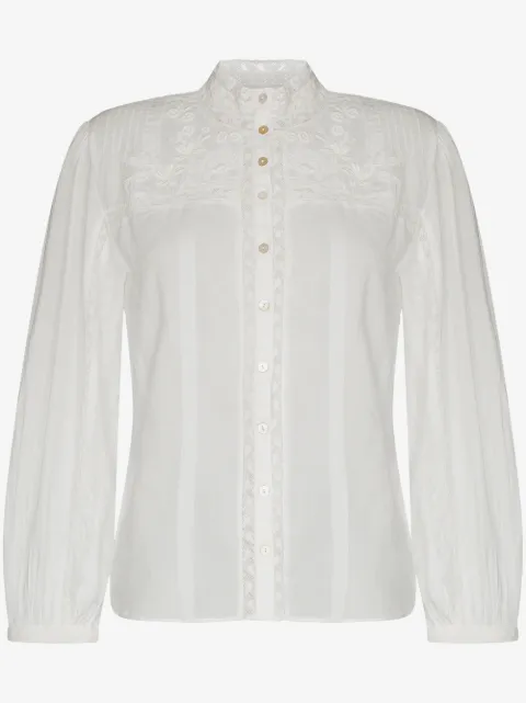 LoveShackFancy Ronda floral-embroidery blouse