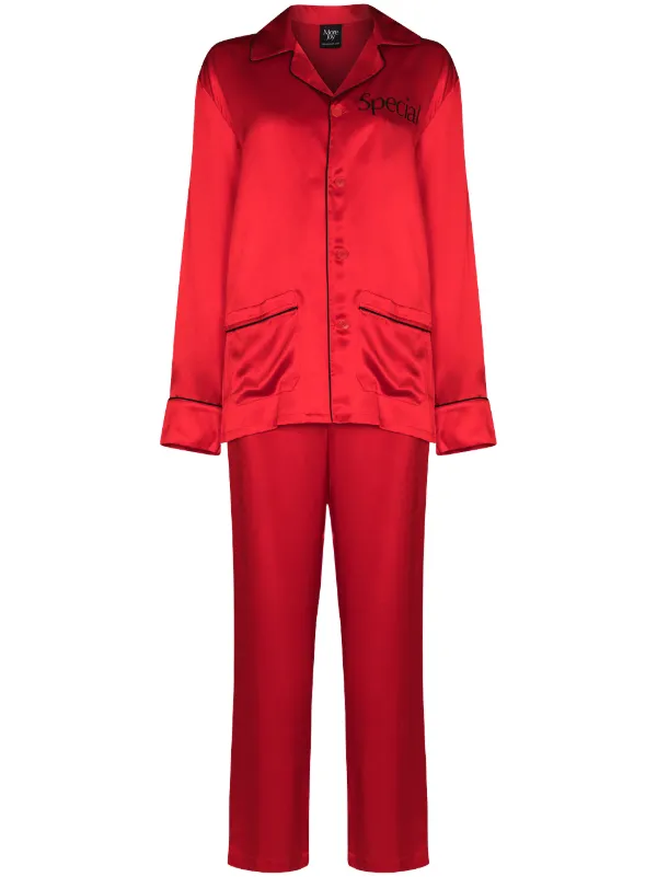 red silk pjs
